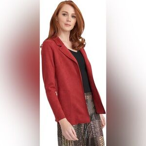 Joseph Ribkoff open style blazer size 10 in cayenne suede feel